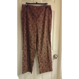 Sarah B Studio Pants, Women's size 12, Straight leg, Floral design, EUC